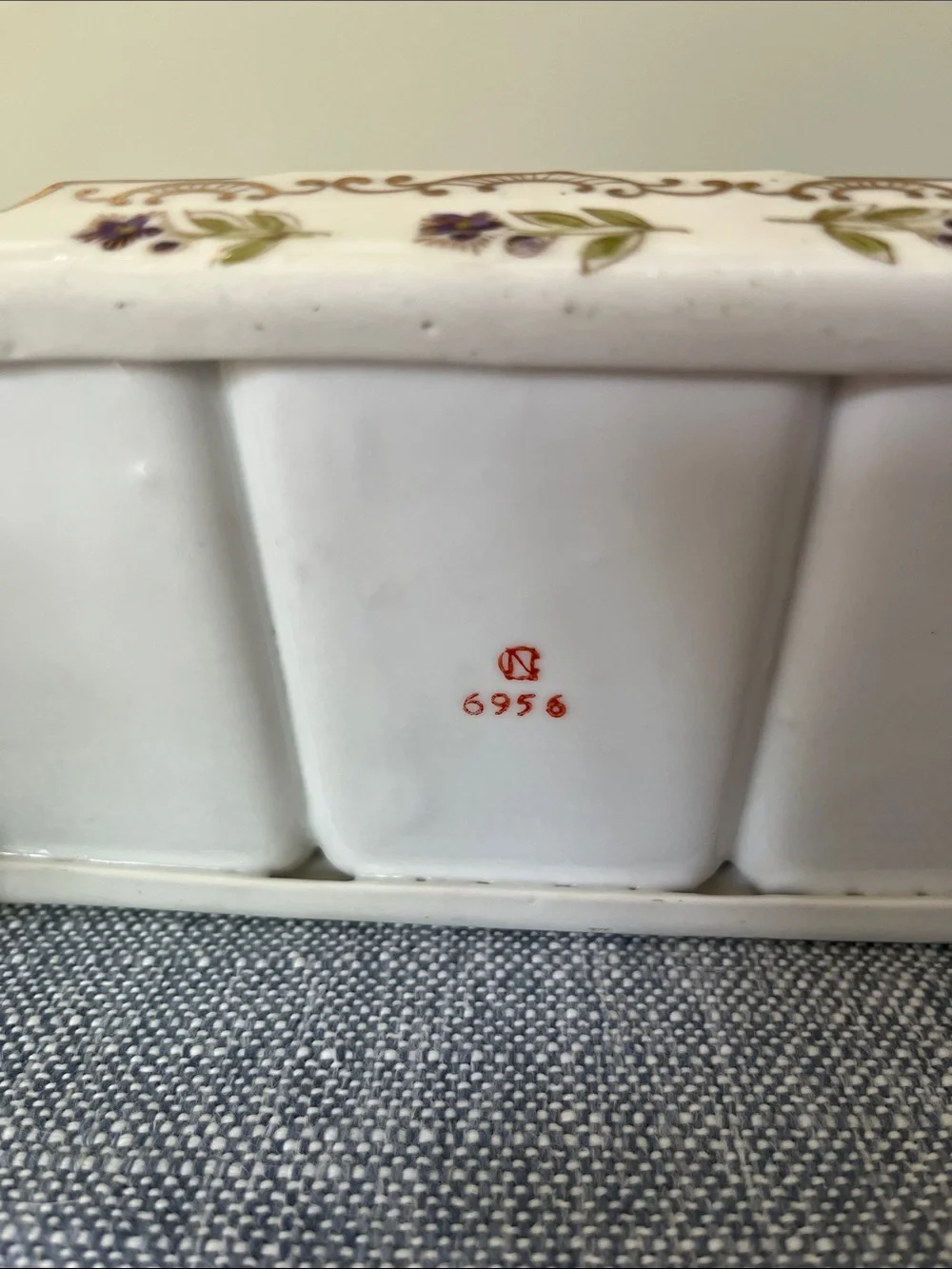 Vintage Cigarette Box Tray Ashtray Lenwile Ardalt Japan Parlor Set Cherubs
